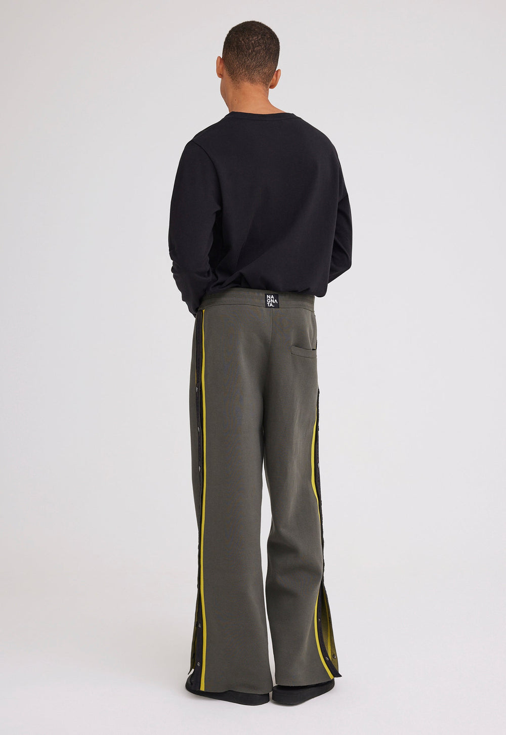 Jac+Jack NAGNATA SIDE SNAP TRACK PANT in Forest/Chartreuse